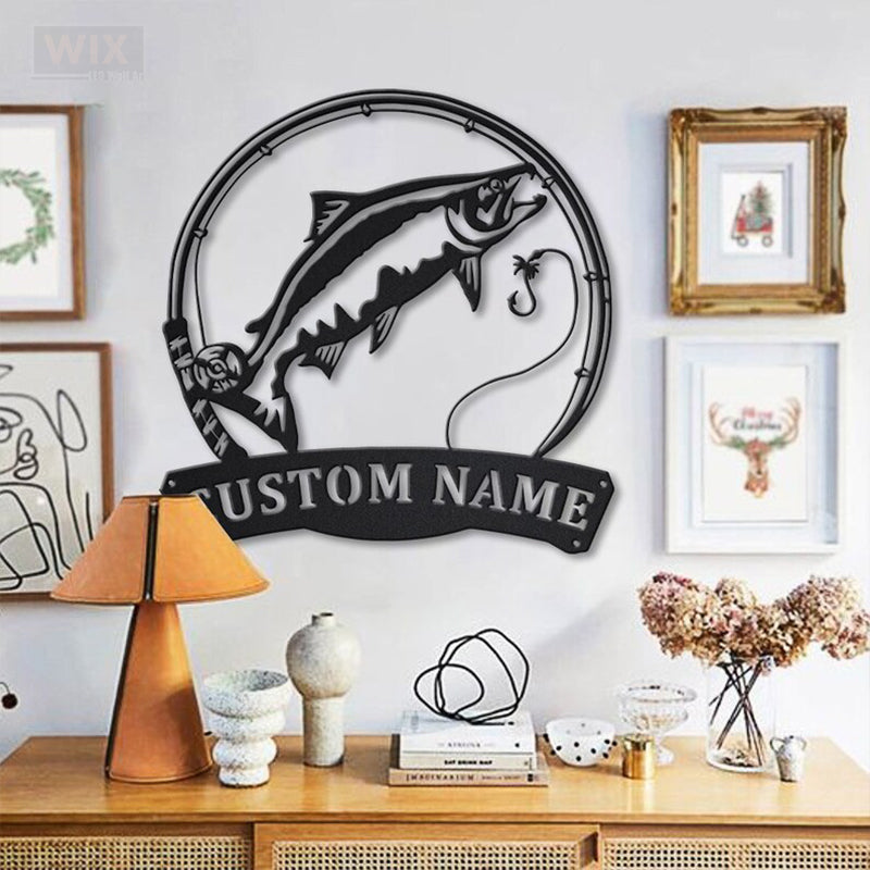 Fishing LED Metal Sign - Wix Decor