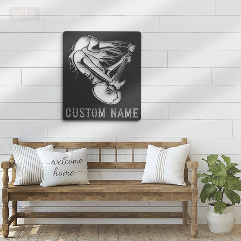 Guitar LED Metal Sign