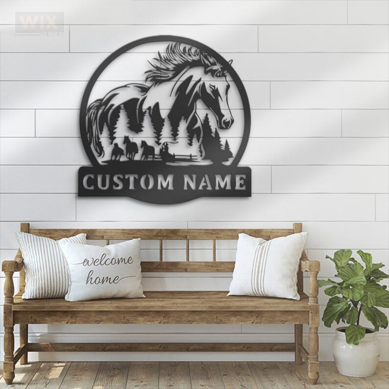 Horse LED Metal Sign