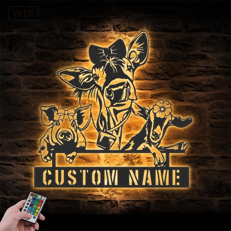 Farm LED Metal Sign