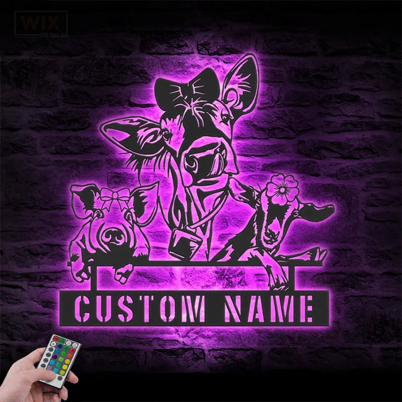 Farm LED Metal Sign