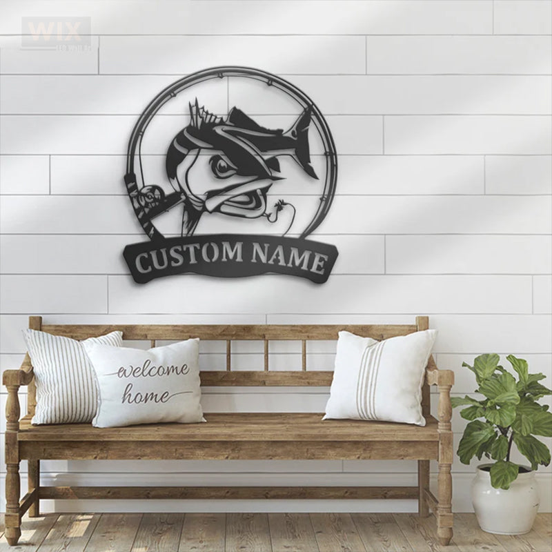 Fishing LED Metal Sign - Wix Decor