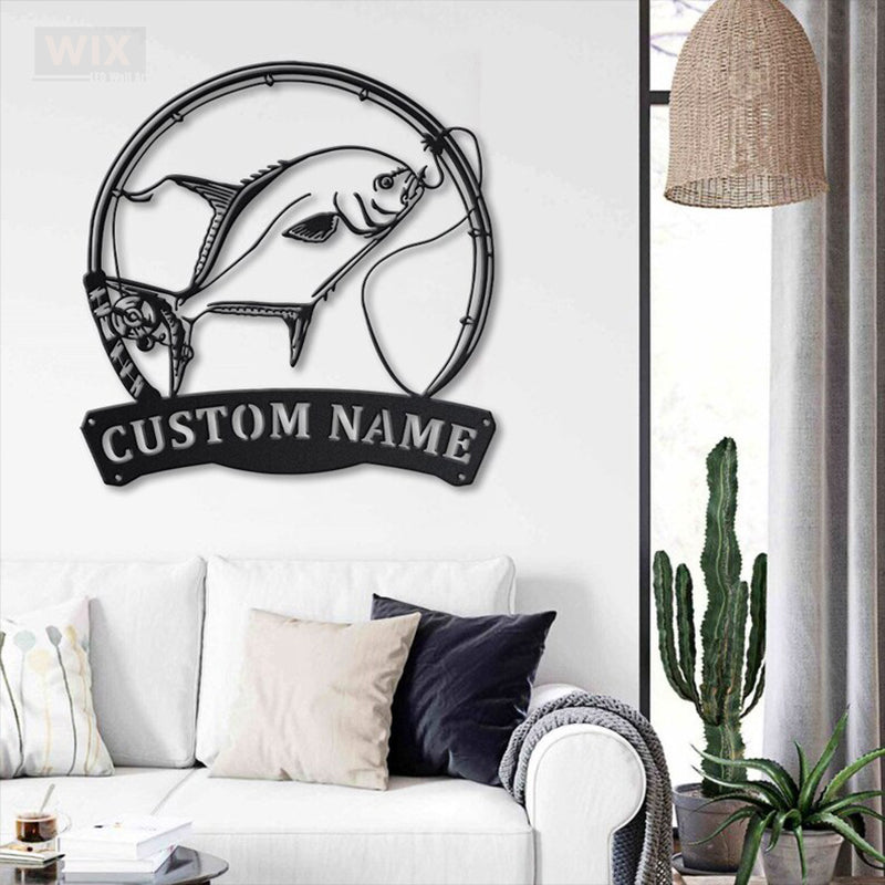 Fishing LED Metal Sign - Wix Decor