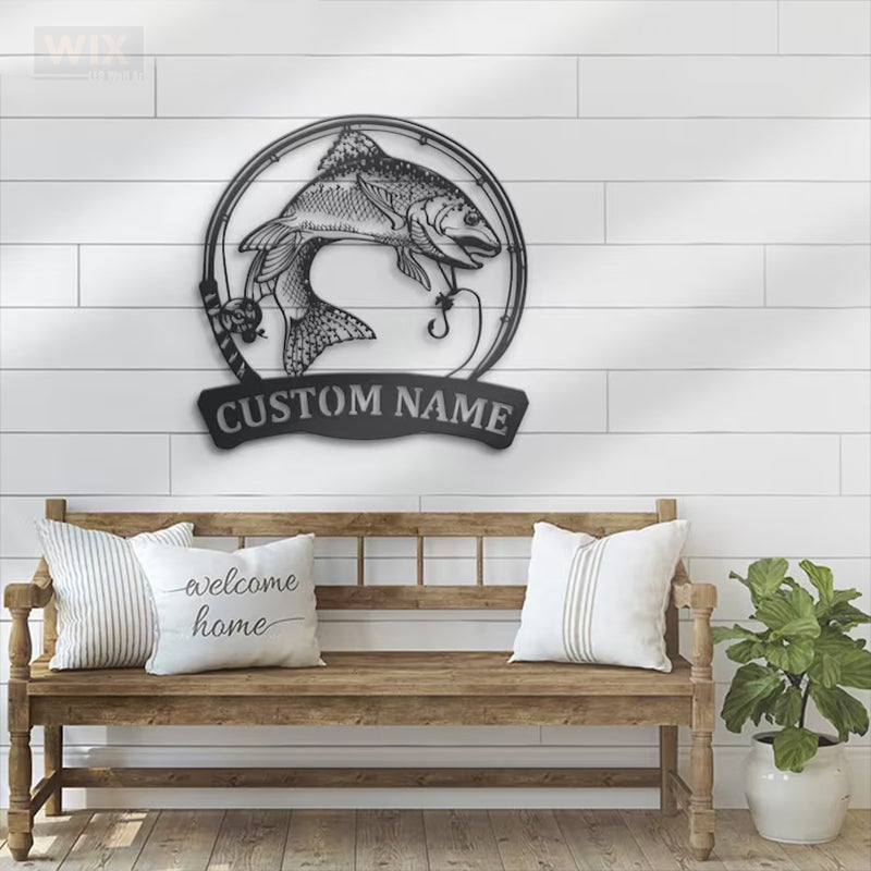 Fishing LED Metal Sign - Wix Decor