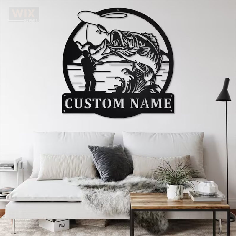 Fishing LED Metal Sign - Wix Decor