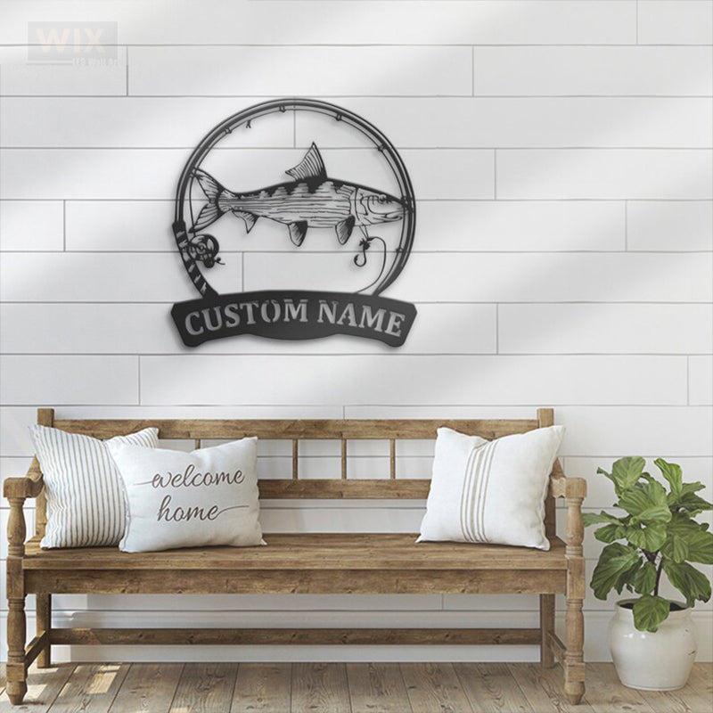 Fishing LED Metal Sign - Wix Decor