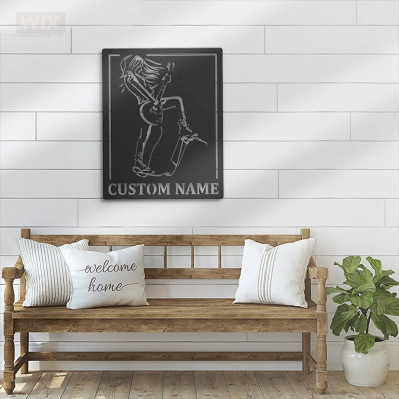 Guitar LED Metal Sign