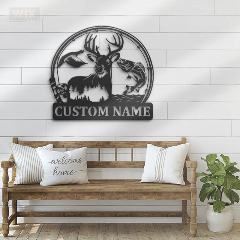 Fishing LED Metal Sign