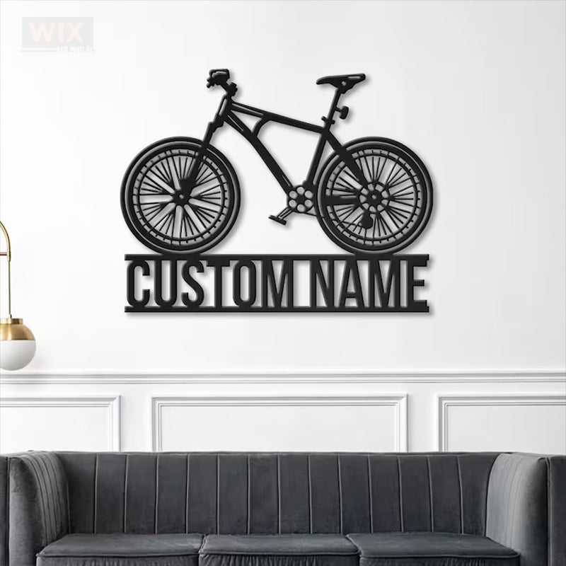 Mountain Bike LED Metal Sign - Wix Decor