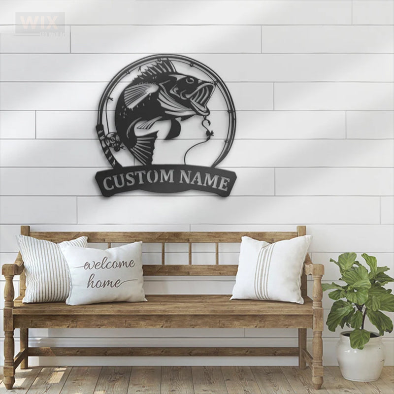 Fishing LED Metal Sign - Wix Decor