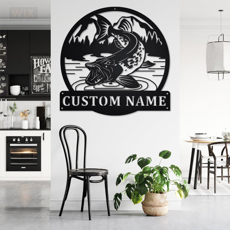 Fishing LED Metal Sign - Wix Decor