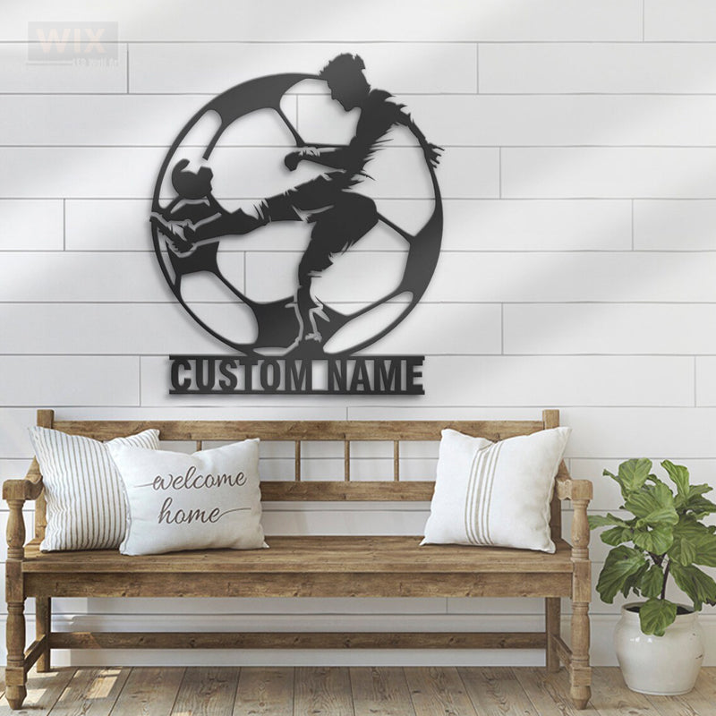 Soccer LED Metal Sign - Wix Decor