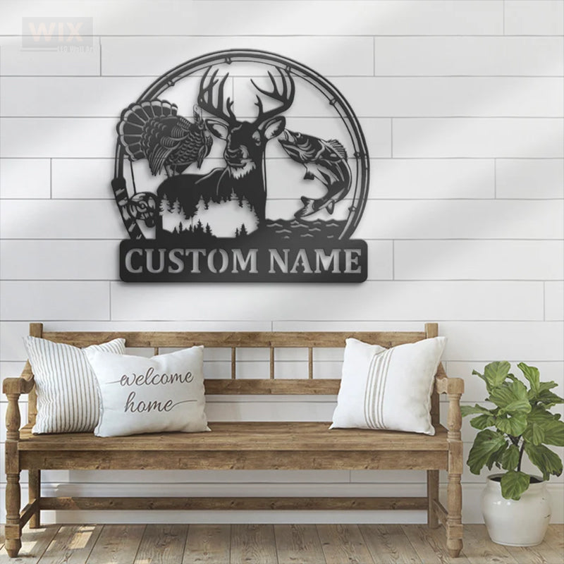 Fishing LED Metal Sign