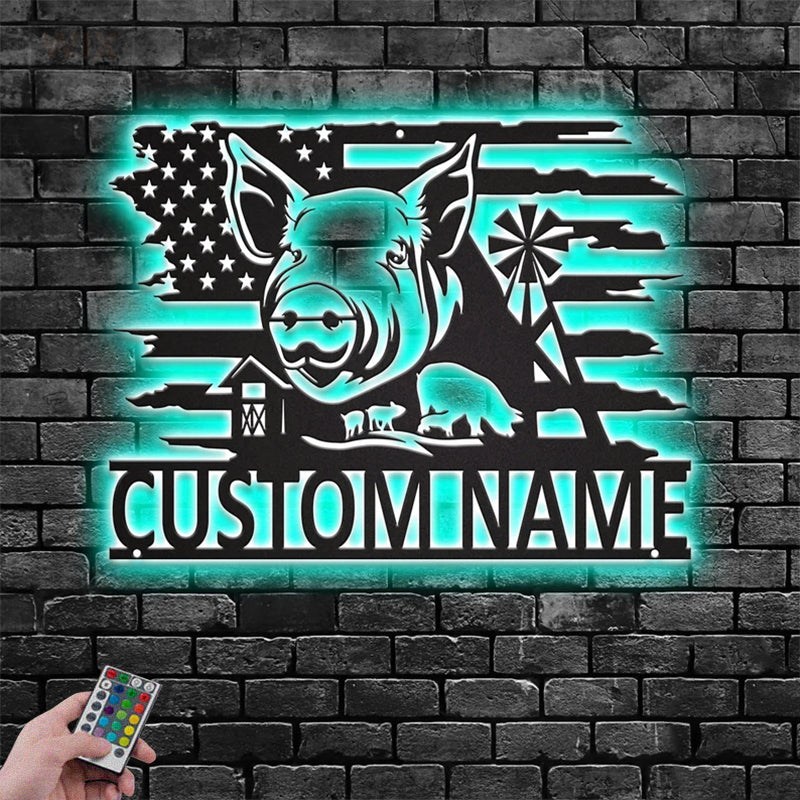 Farm LED Metal Sign