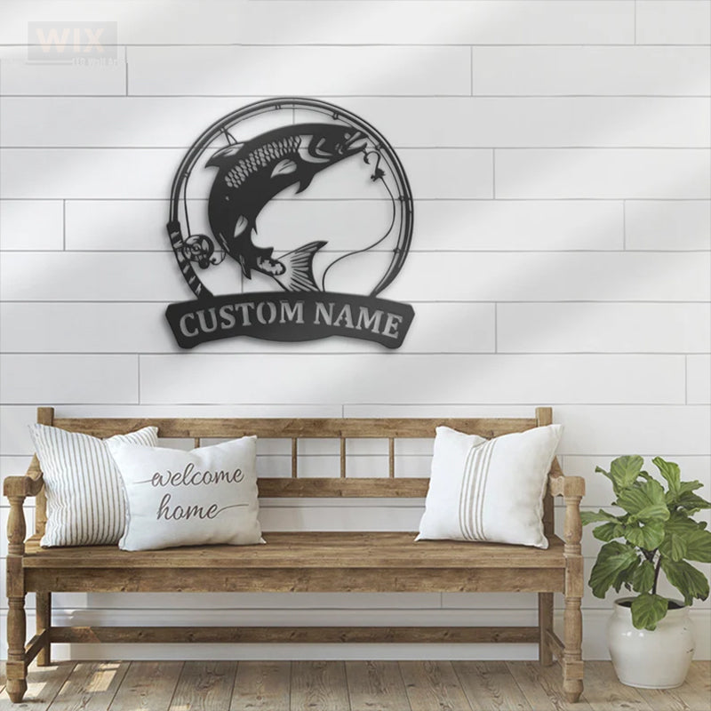 Fishing LED Metal Sign - Wix Decor
