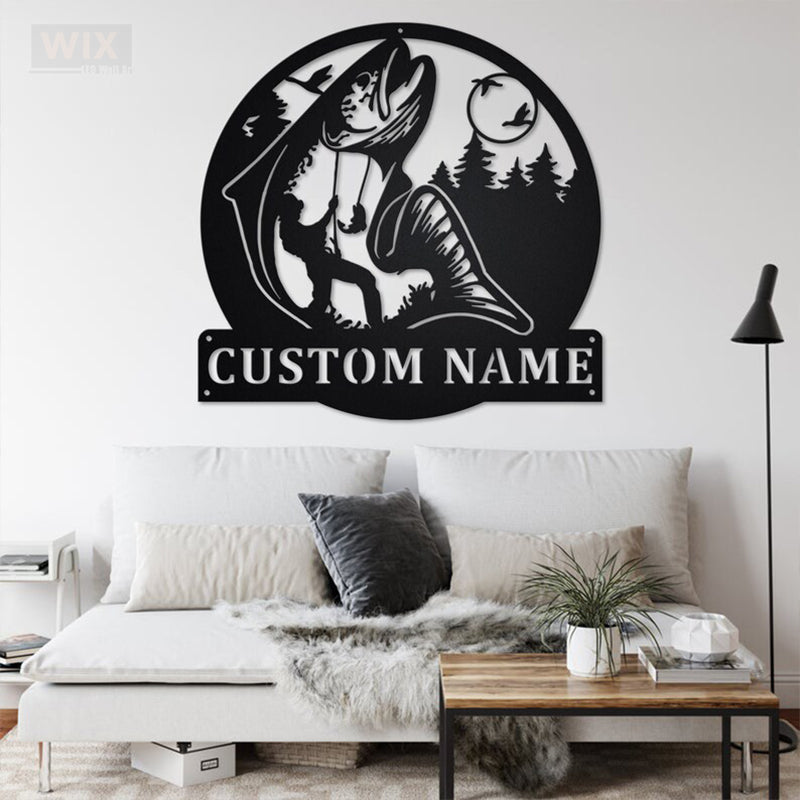 Fishing LED Metal Sign - Wix Decor