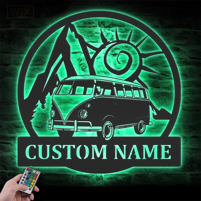 Camping & Hiking LED Metal Sign - Wix Decor