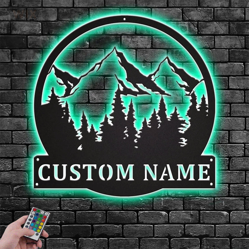 Camping & Hiking LED Metal Sign - Wix Decor