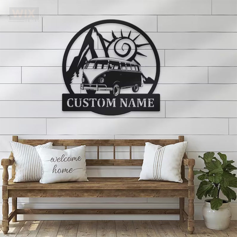 Camping & Hiking LED Metal Sign - Wix Decor