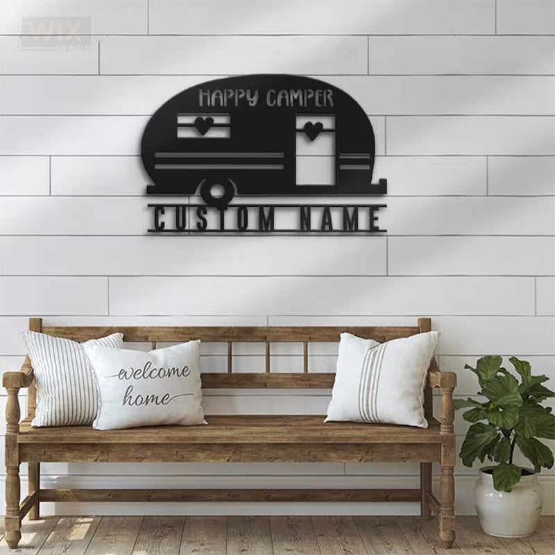 Camping & Hiking LED Metal Sign - Wix Decor