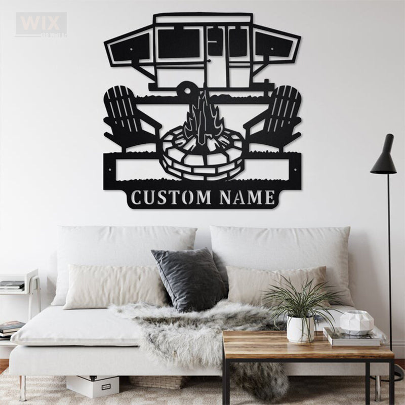 Camping & Hiking LED Metal Sign - Wix Decor