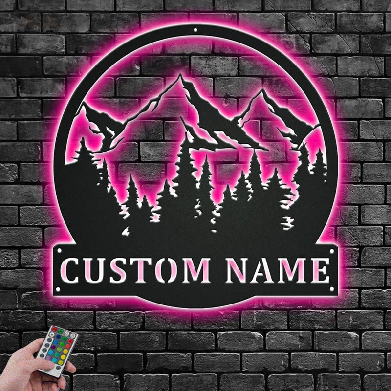 Camping & Hiking LED Metal Sign - Wix Decor