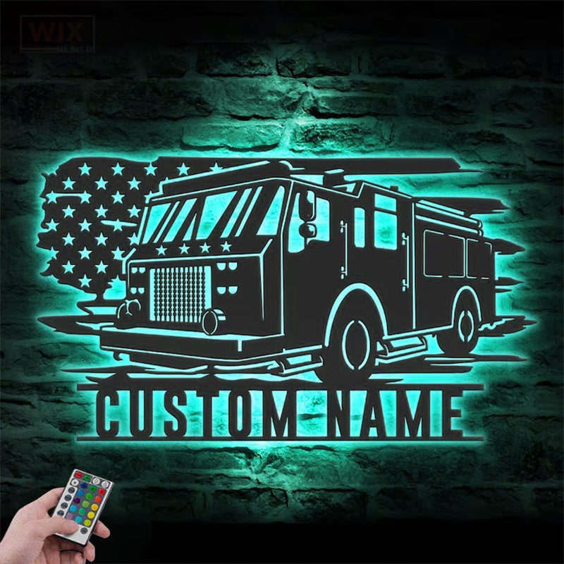 Firefighter LED Metal Sign - Wix Decor