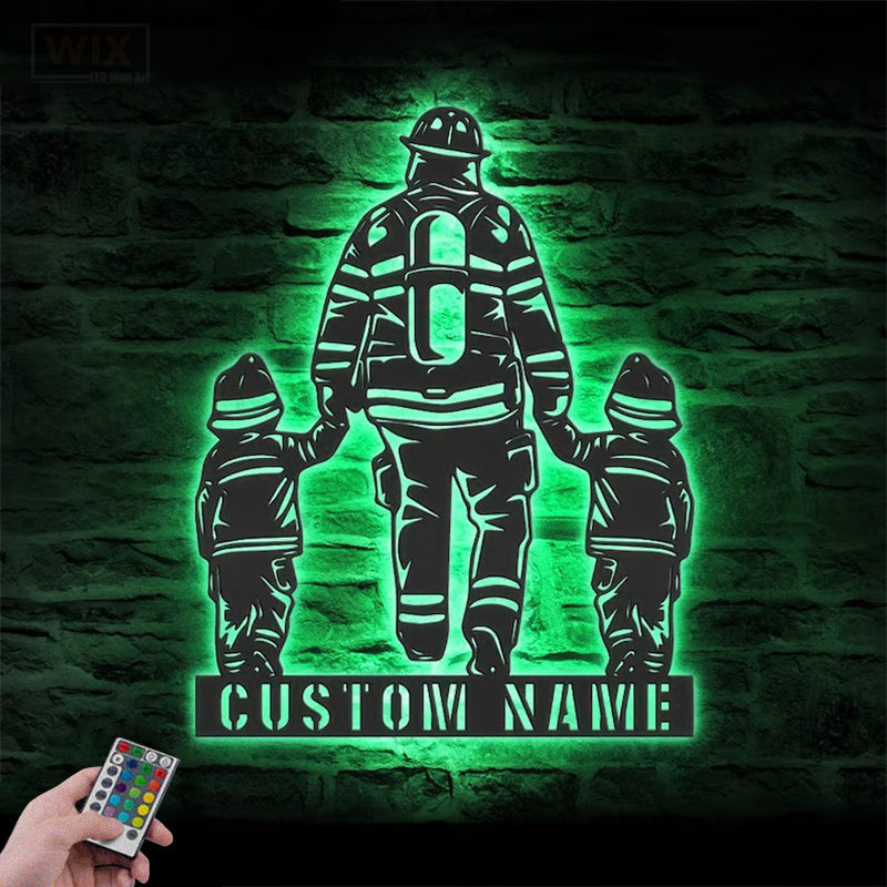Firefighter LED Metal Sign - Wix Decor