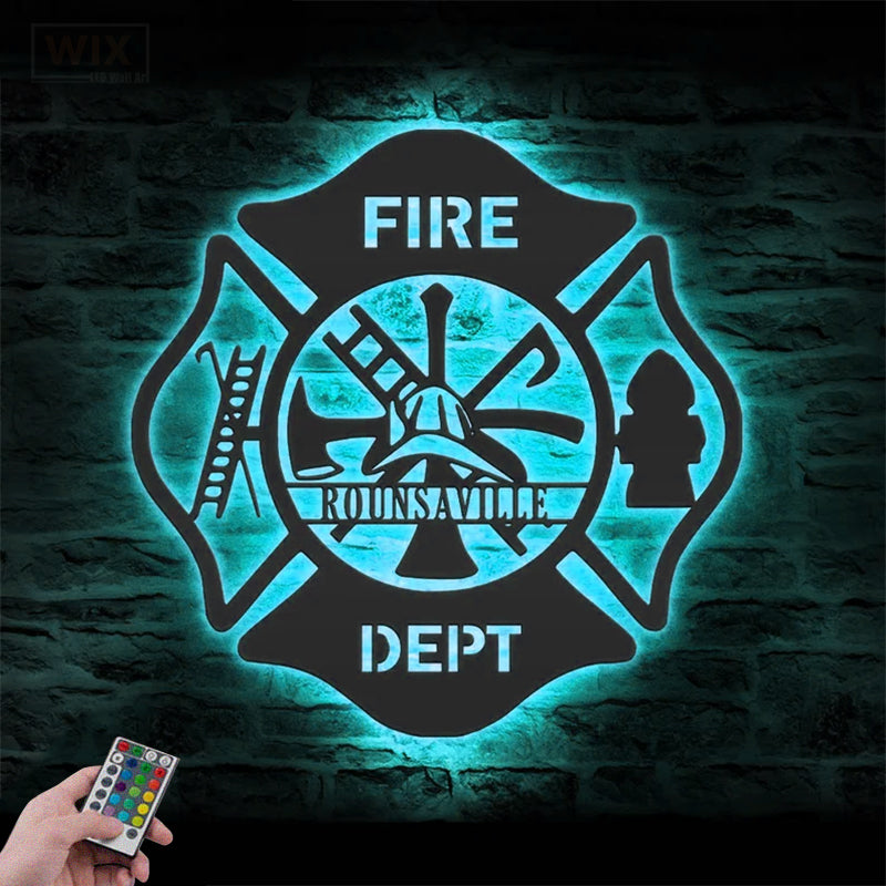 Firefighter LED Metal Sign - Wix Decor
