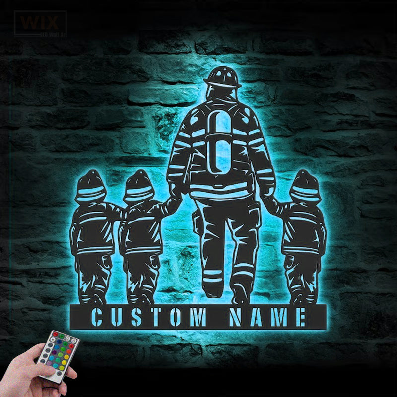 Firefighter LED Metal Sign - Wix Decor