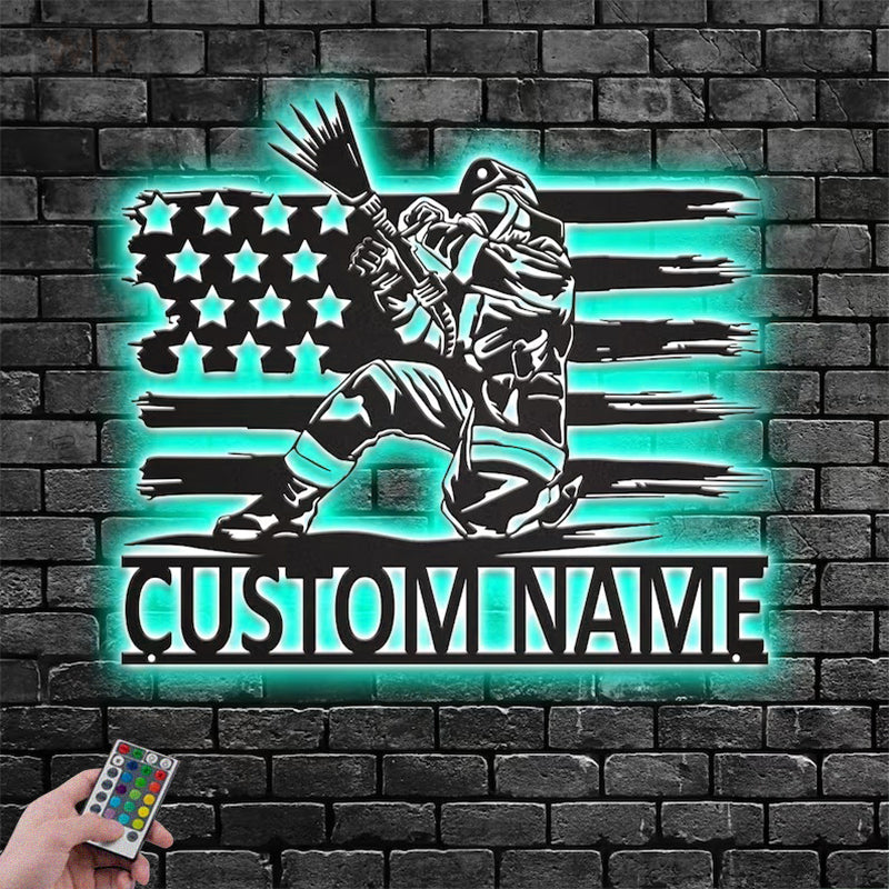 Firefighter LED Metal Sign - Wix Decor
