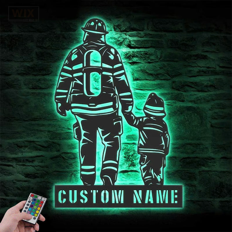 Firefighter LED Metal Sign - Wix Decor