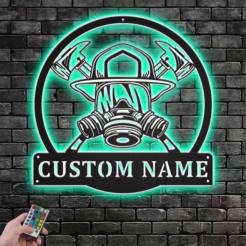 Firefighter LED Metal Sign - Wix Decor