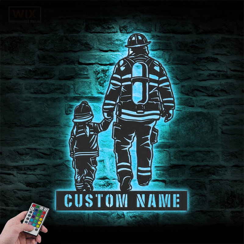 Firefighter LED Metal Sign - Wix Decor