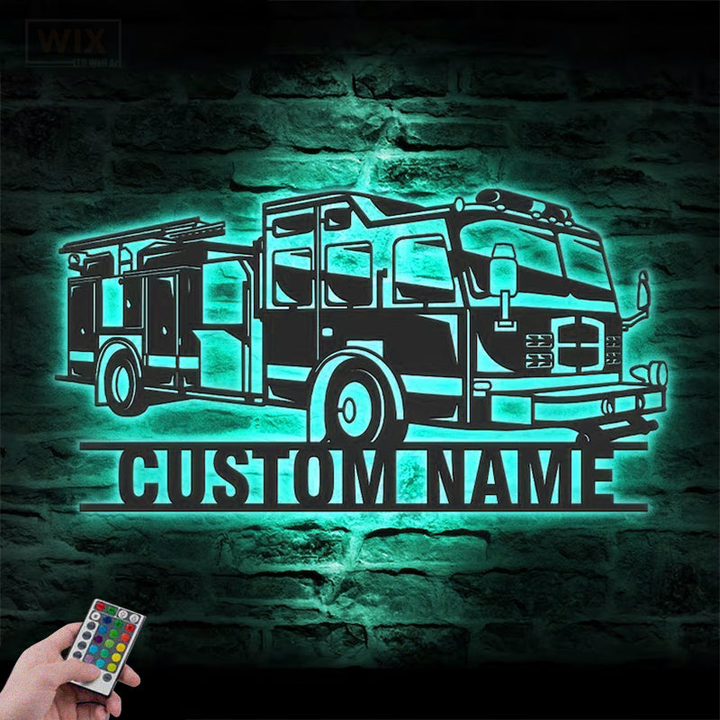 Firefighter LED Metal Sign - Wix Decor