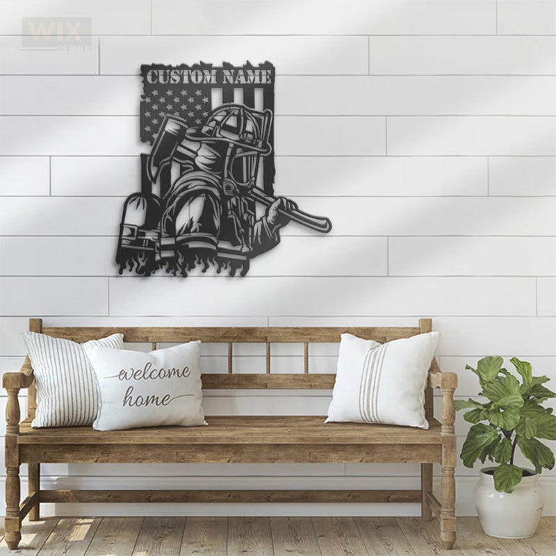 Firefighter LED Metal Sign - Wix Decor