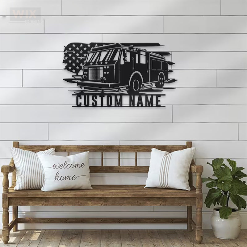 Firefighter LED Metal Sign - Wix Decor