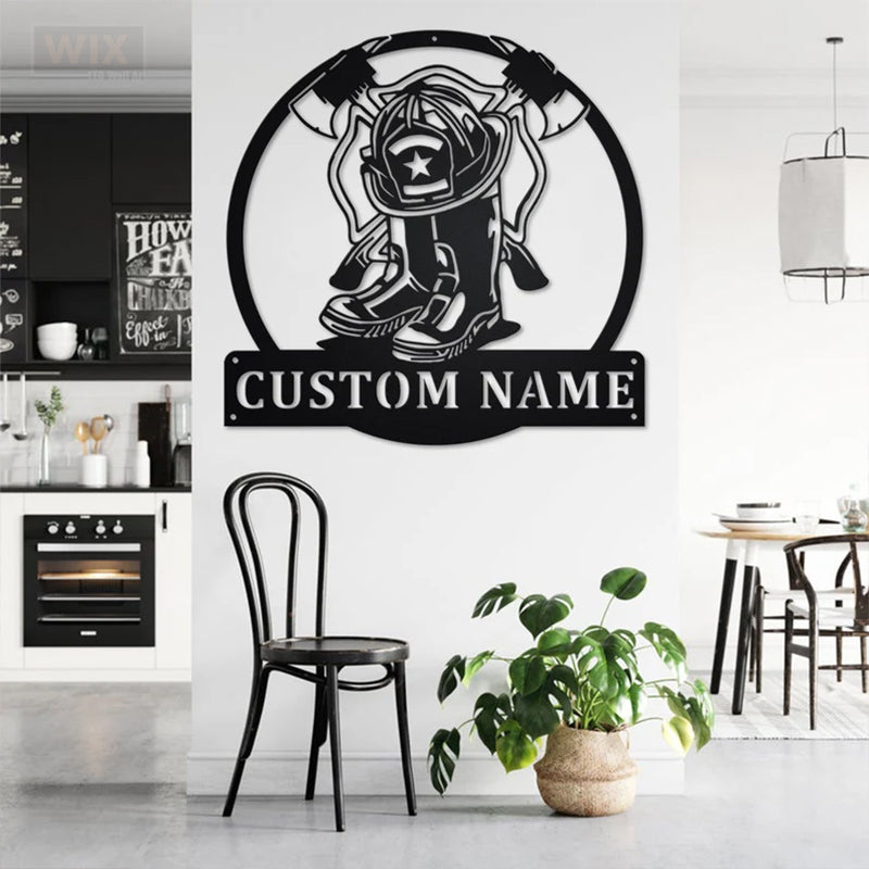 Firefighter LED Metal Sign - Wix Decor