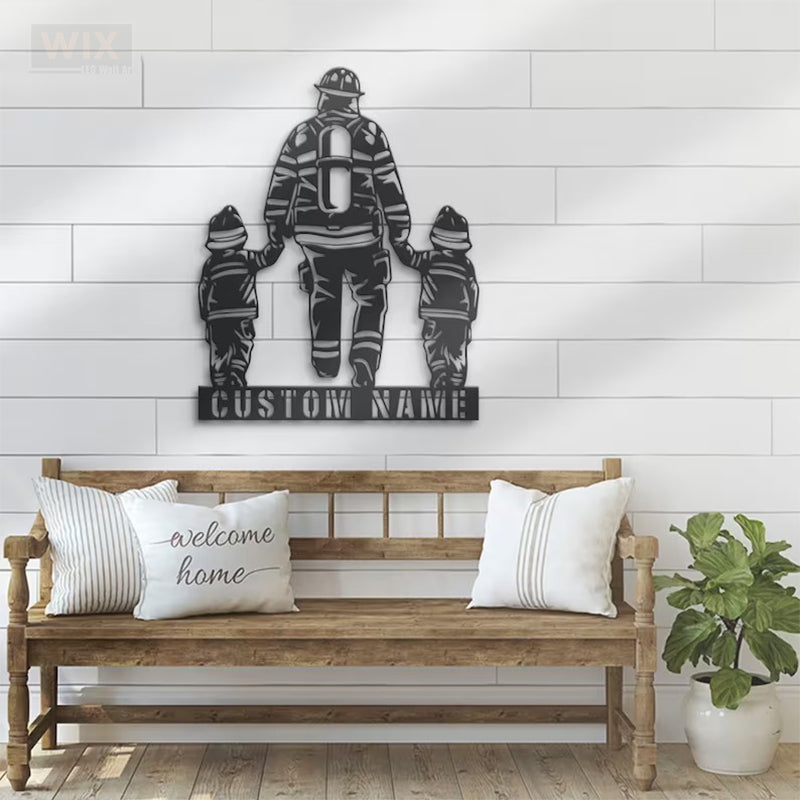 Firefighter LED Metal Sign - Wix Decor