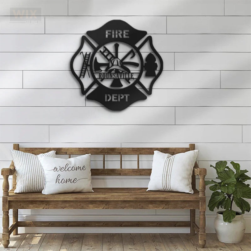 Firefighter LED Metal Sign - Wix Decor