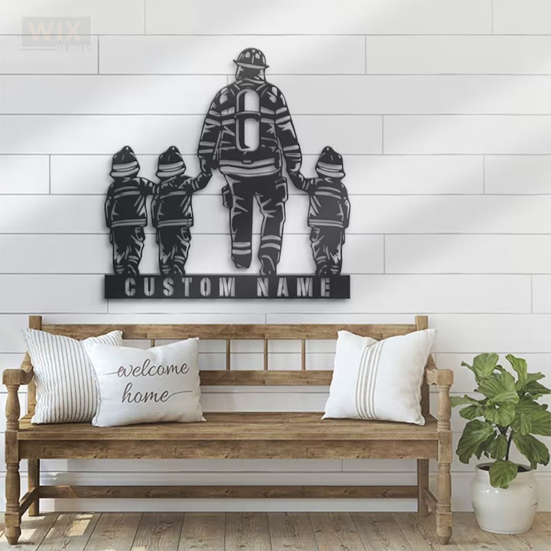 Firefighter LED Metal Sign - Wix Decor