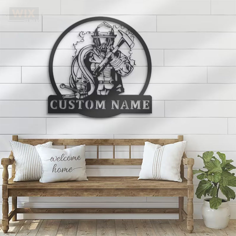 Firefighter LED Metal Sign - Wix Decor