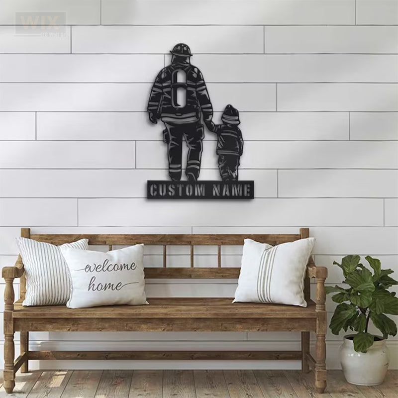 Firefighter LED Metal Sign - Wix Decor