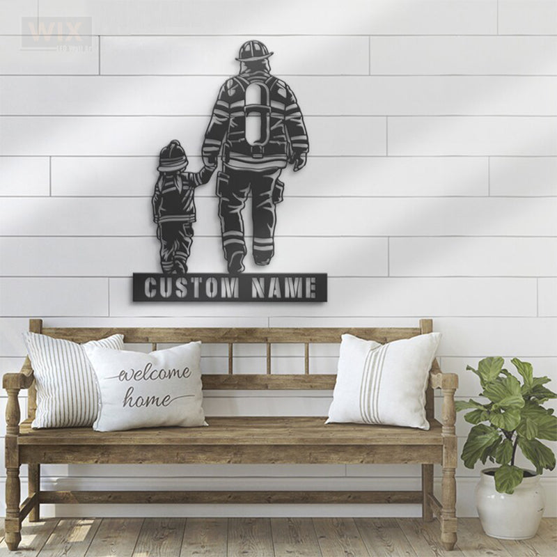 Firefighter LED Metal Sign - Wix Decor