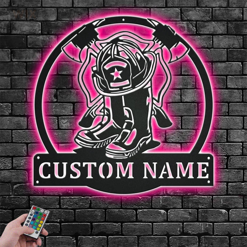 Firefighter LED Metal Sign - Wix Decor