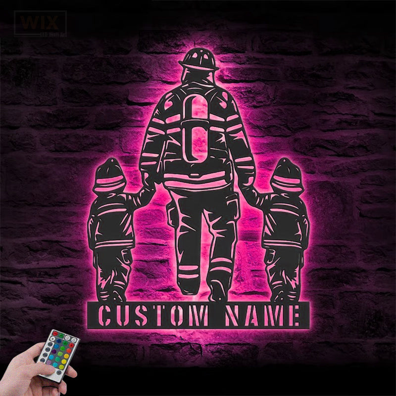 Firefighter LED Metal Sign - Wix Decor