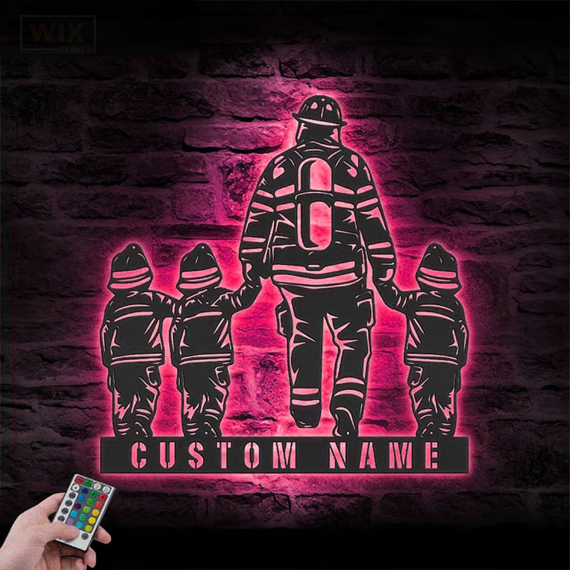 Firefighter LED Metal Sign - Wix Decor