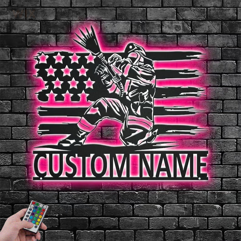 Firefighter LED Metal Sign - Wix Decor