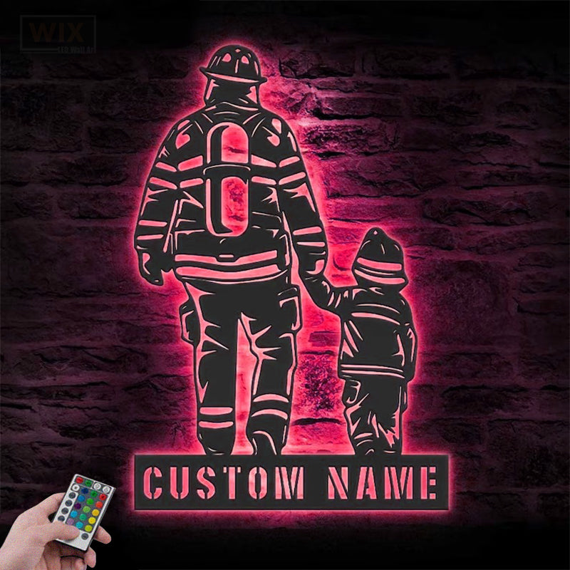 Firefighter LED Metal Sign - Wix Decor