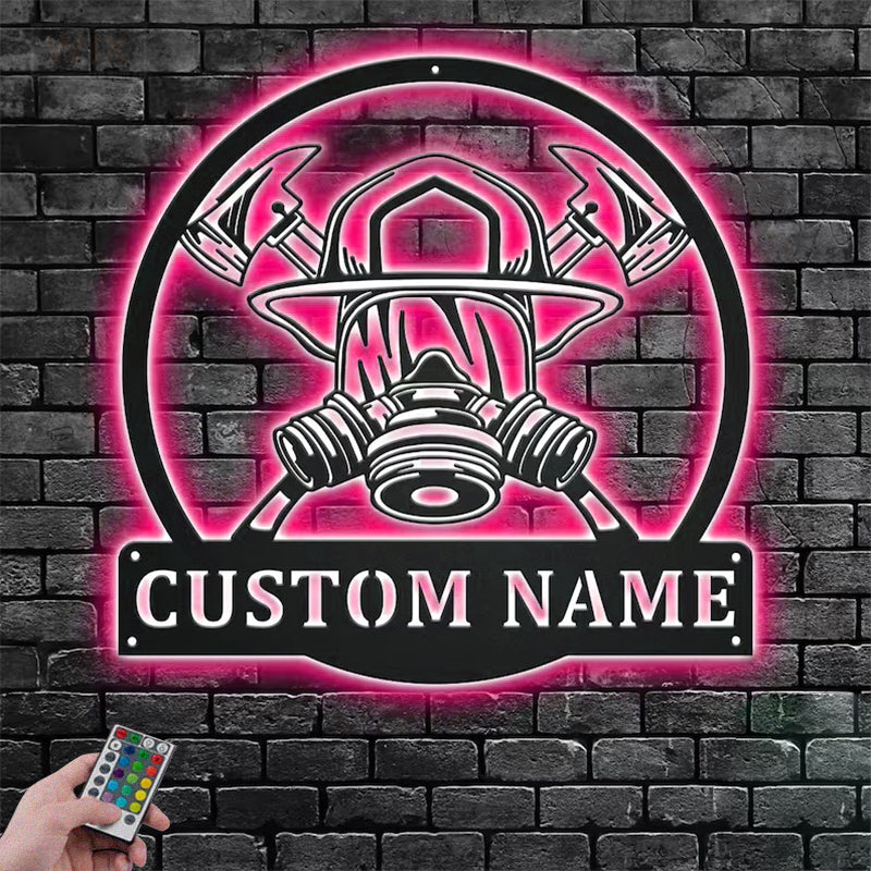 Firefighter LED Metal Sign - Wix Decor
